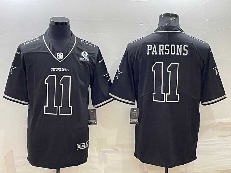 Men%27s Dallas Cowboys #11 Micah Parsons Black With 1960 Patch Limited Stitched Football Jersey